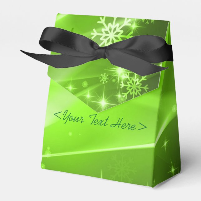 Grönt Snowflake Mönster-jullåda Presentaskar (Framsidan Sidan)