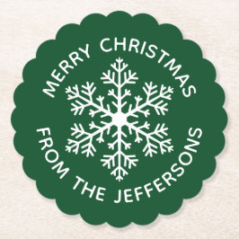 Grönt Snowflake Papper Underlägg