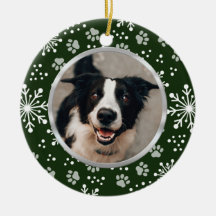 Grönt Snowflake Tass Mönster Pet Photo
