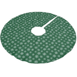 Grönt Snowflake Träd Skirt Julgransmatta Borstad Polyester