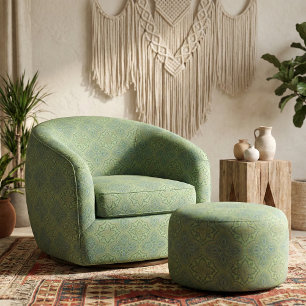Grönt Snyggt Decorative Geometric Mönster Tyg