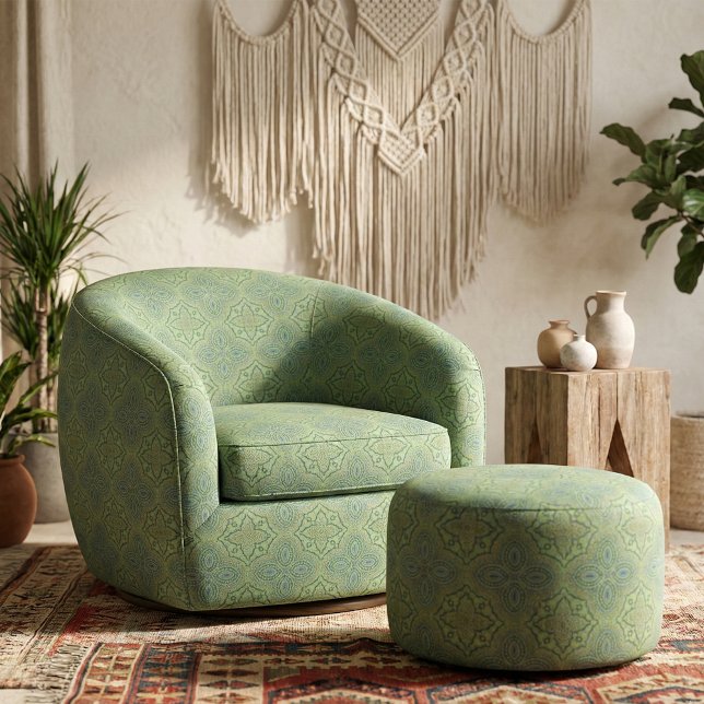 Grönt Snyggt Decorative Geometric Mönster Tyg (Skapare uppladdad)