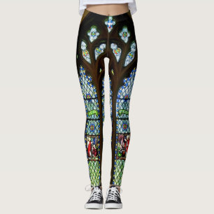 Grönt södra målat glassfönster leggings