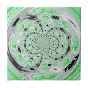 Grönt Soft Cloud Swirls Panel Kakelplatta