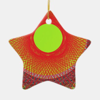 grönt sol abstrakt konst julgransprydnad keramik