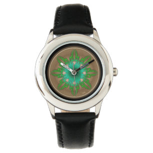 Grönt Sol Armbandsur