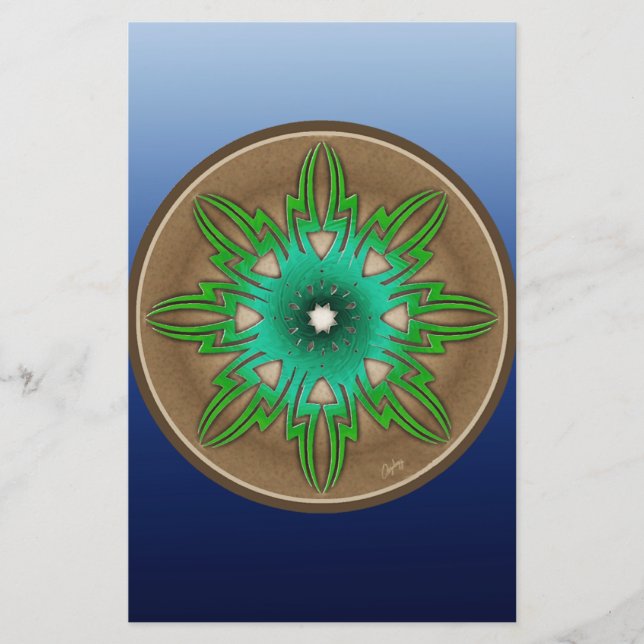 Grönt Sol Brevpapper (Framsida)