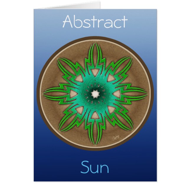 Grönt Sol Hälsningskort (Framsidan)