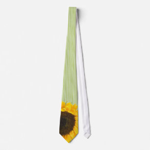Grönt Solros Tie Mörk & Lite Grönt Rand Slips