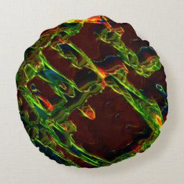 Grönt som brinner rund kudde