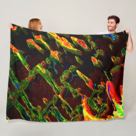 Grönt som dränerats i brand fleecefilt