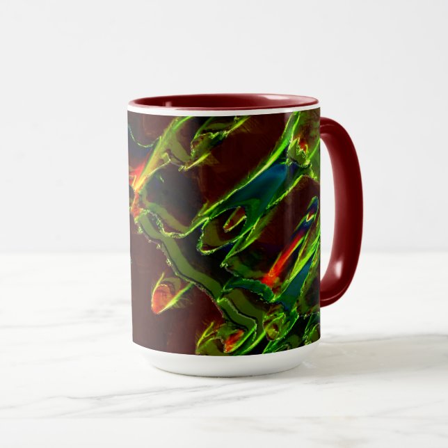 Grönt som dränerats i brand mugg (Framsida höger)