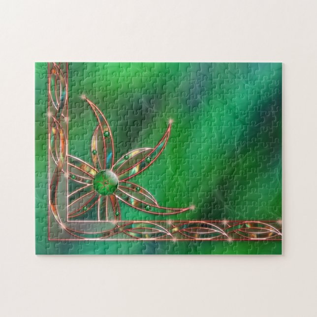 Grönt som gräsmussel pussel (Horisontell)