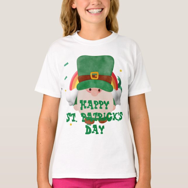 Grönt som hade tur som Shamrock St. Patrick's Day T Shirt (Framsida)