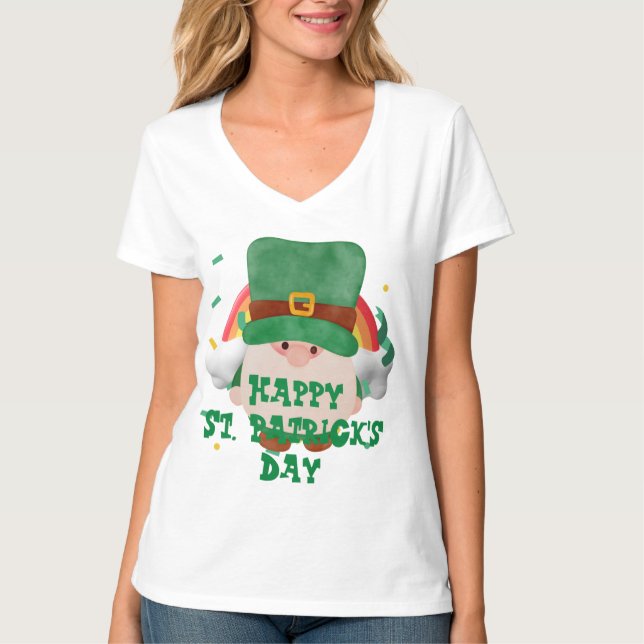 Grönt som hade tur som Shamrock St. Patrick's Day T Shirt (Framsida)