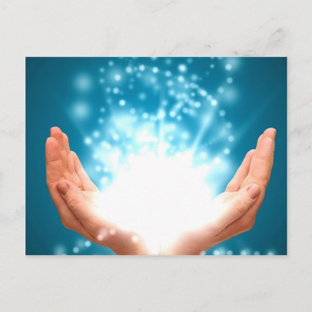 Grönt som läker händer chakra Reiki energy zen yog Vykort (Framsida)