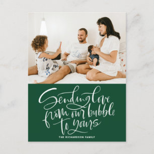 Grönt som skickar Kärlek från vår bubbla till ditt Helg Vykort