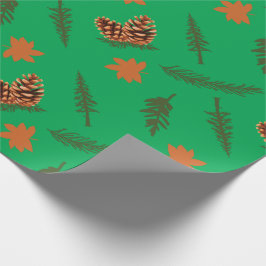 Grönt Sömlös inkapsling Papper: Löv och Gräs Presentpapper