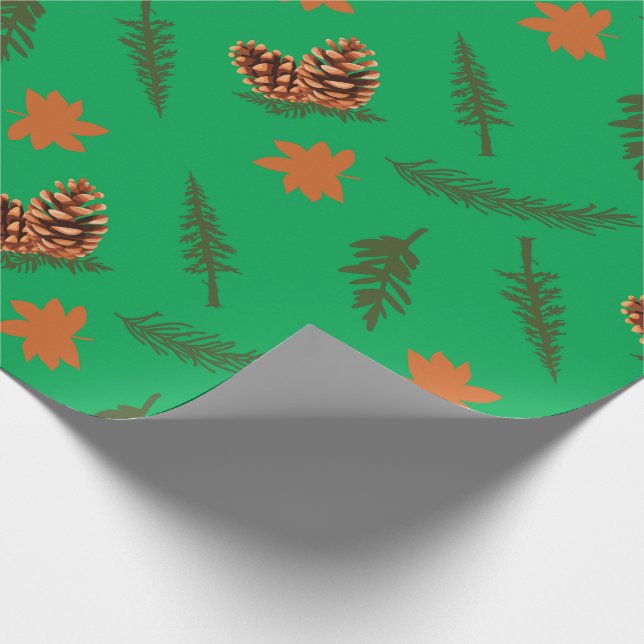 Grönt Sömlös inkapsling Papper: Löv och Gräs Presentpapper (Hörn)