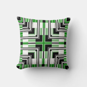 Grönt Sömlös Mönster Retro Art Design Kudde