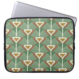 grönt sömlöst mönster med linjer och geometri sha laptop fodral