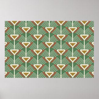 grönt sömlöst mönster med linjer och geometri sha poster