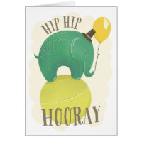 Grönt söt elefant. Djur från barns födelsedag. Hoo