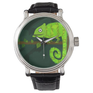Grönt söt kameleon armbandsur