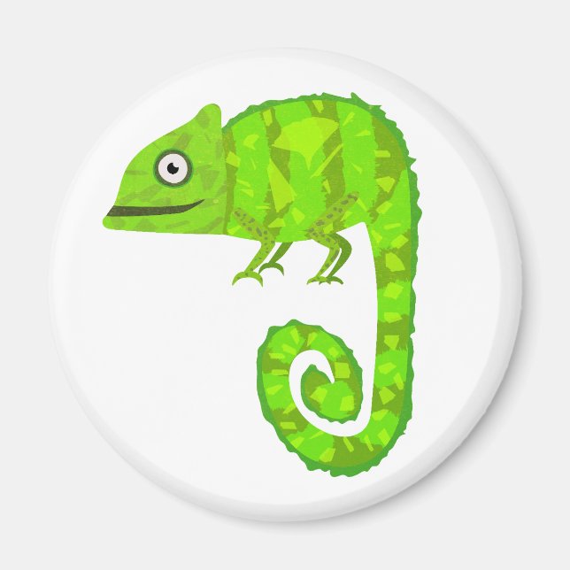 Grönt söt kameleon magnet (Framsidan)