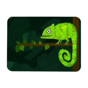 Grönt söt kameleon magnet