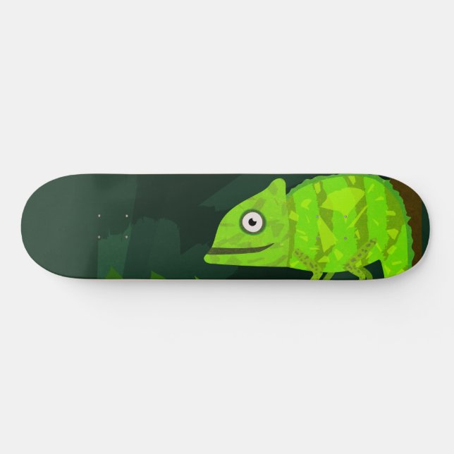 Grönt söt kameleon mini skateboard bräda 18,5 cm (Horz)
