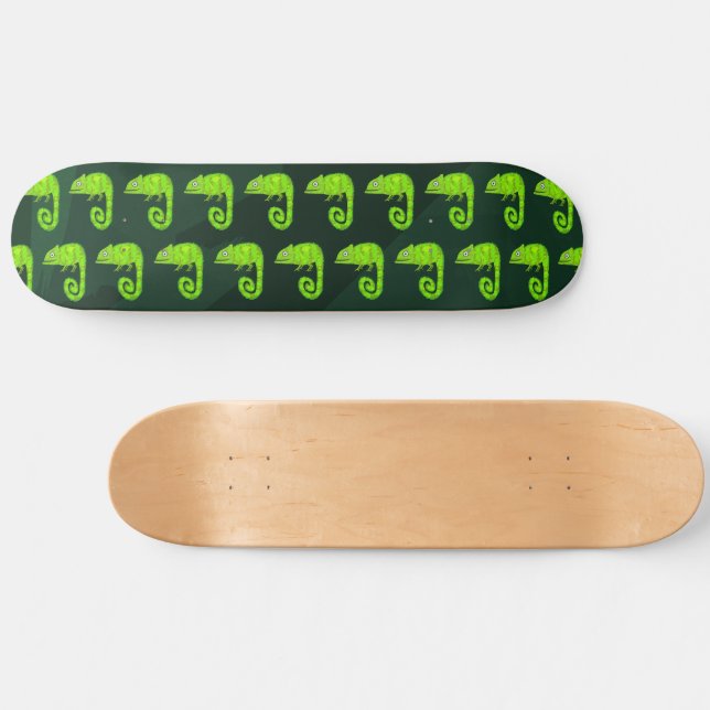 Grönt söt kameleon mini skateboard bräda 18,5 cm (Horz)