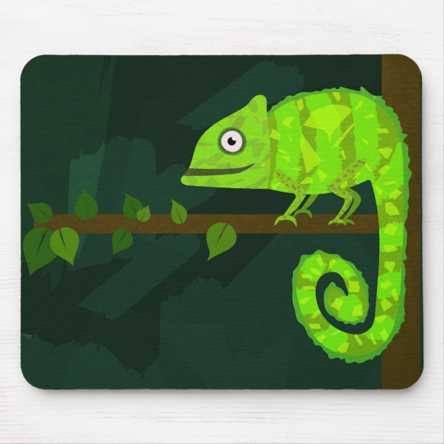 Grönt söt kameleon musmatta (Framsidan)