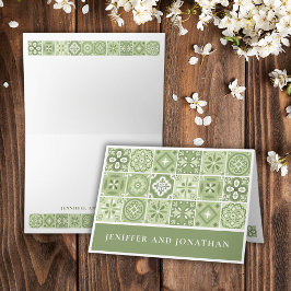 GRÖNT SPANISH TILES TACK KORT