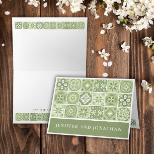 GRÖNT SPANISH TILES TACK KORT