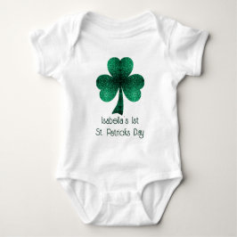 Grönt Sparkles Shamrock 1st St patricks day Namn T Shirt