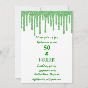 Grönt Sparkly Vax Drips 50 och Fabulous Birthday Inbjudningar