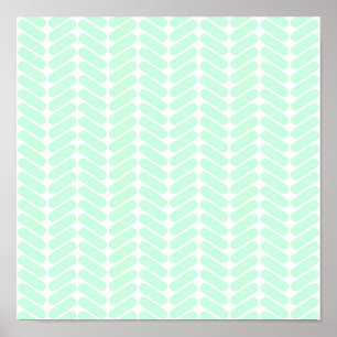 Grönt sparremönster för Mint, lik Knitting. Poster