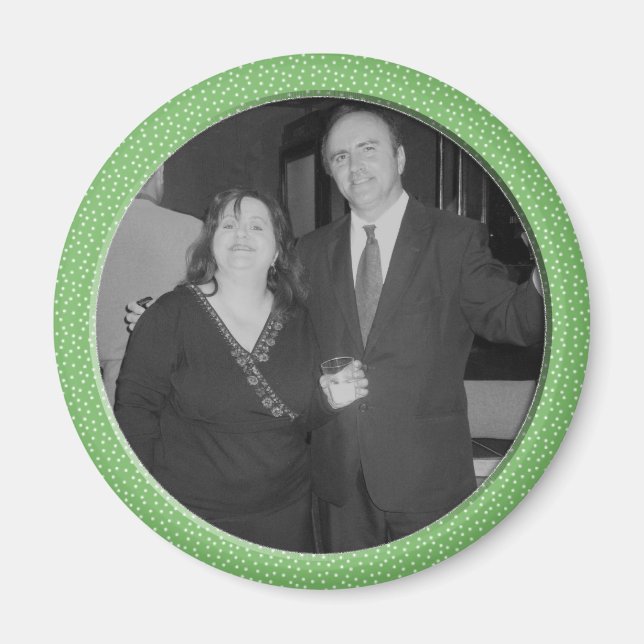 grönt speckle ram magnet (Framsidan)