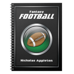 Grönt Sphere - Fantasy Football Notebook Anteckningsbok Med Spiral