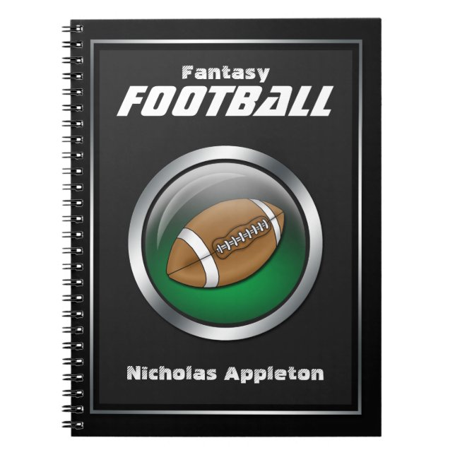 Grönt Sphere - Fantasy Football Notebook Anteckningsbok Med Spiral (Framsidan)