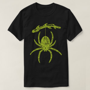 Grönt Spider Hanging från Gren T-Shirt