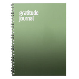 Grönt Spiral bärbar dator - "Gratitude Journal" Anteckningsbok