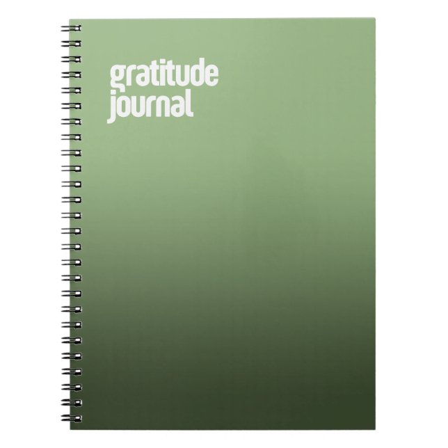 Grönt Spiral bärbar dator - "Gratitude Journal" Anteckningsbok (Framsidan)