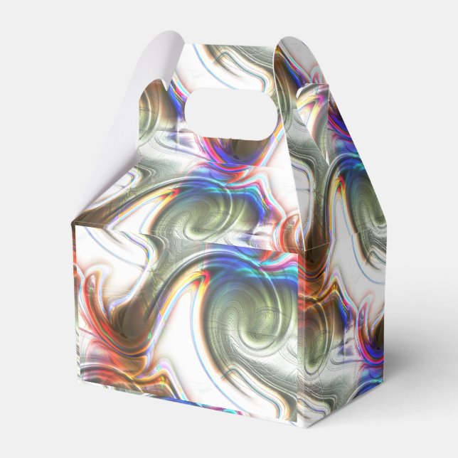 Grönt spiral  med repeterad ogenomskinlig metall-t presentaskar (Framsidan Sidan)