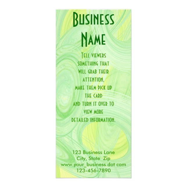 Grönt Spiral Scratch Reklamkort (Framsidan)