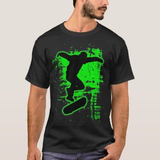 Grönt Splatter Fantastisk Skateboarding Skater T Shirt