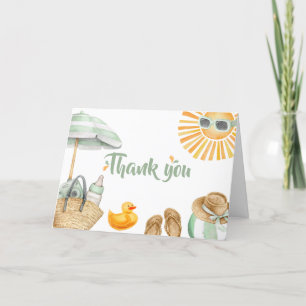 Grönt Splish Stänk Baby Shower Tack Kort