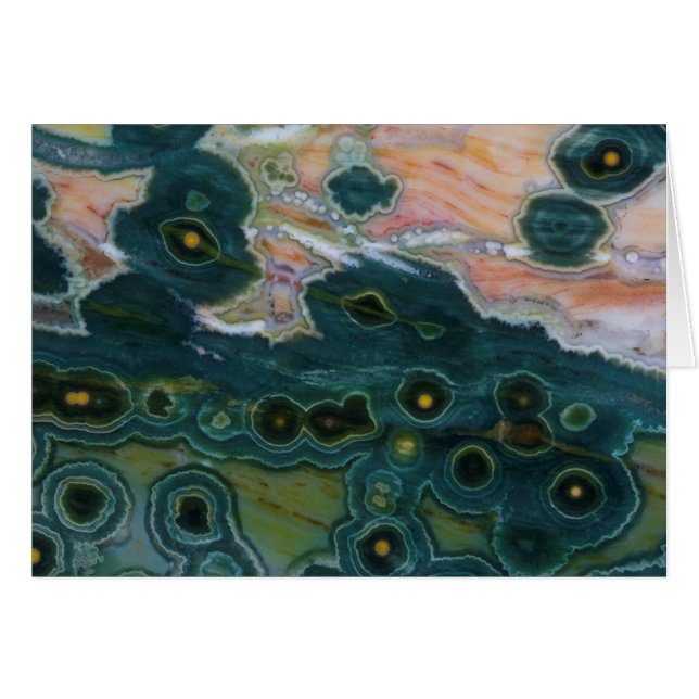 Grönt Spole Ocean Jasper Hälsningskort (Framsidan Horizontal)
