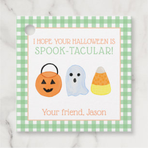 Grönt Spook-tacular Halloween Spooky Trick Treat Gåvor Etiketter